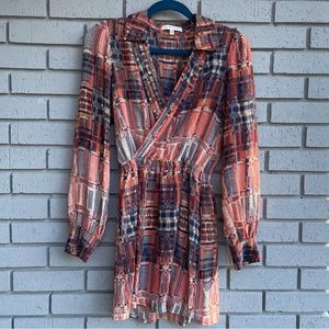 Lavender Brown Long Sleeve Mini Dress Women’s sz XS